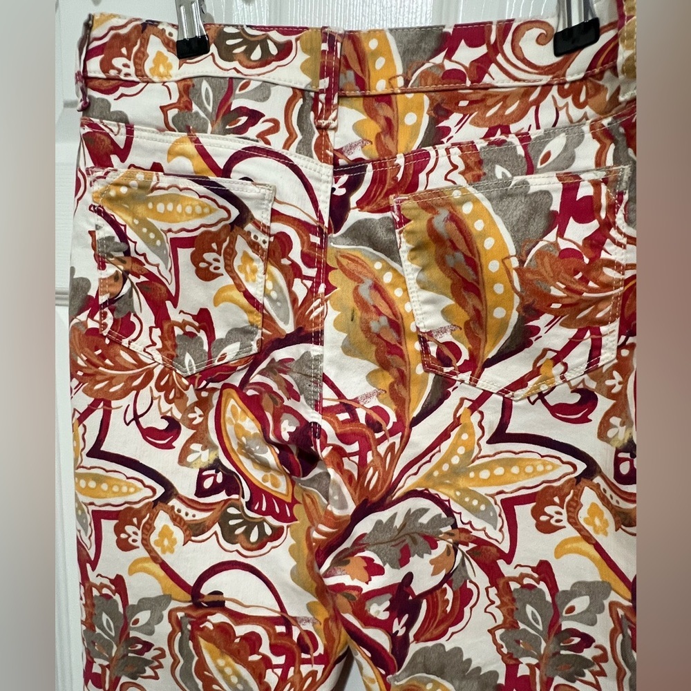 CHICO’S Girlfriend Slim Leg Ankle Jeans Paisley Print - Picture 3 of 7